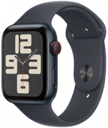 Apple Watch SE GPS + Cellular 44mm Midnight Aluminium Case with Midnight Sport Band (MXGM3SA/A)