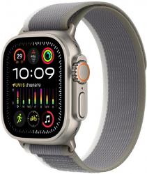 Apple Watch Ultra 2 GPS + Cellular 49mm Titanium Case with Green Grey Trail Loop - S/M (MRF33TH/A)