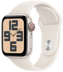 Apple Watch SE GPS + Cellular 40mm Starlight Aluminium Case with Starlight Sport Band (MXGK3SA/A)