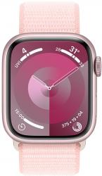 Apple Watch Series 9 GPS + Cellular 41mm Pink Aluminium Case with Light Pink Sport Loop (MRJ13SA/A)