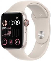Apple Watch SE GPS + Cellular 44mm Starlight Aluminium Case with Starlight Sport Band (MRGU3SA/A)