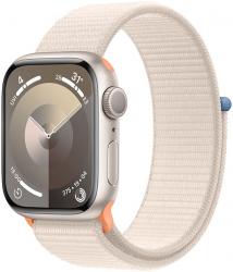 Apple Watch Series 9 GPS 41mm Starlight Aluminium Case with Starlight Sport Loop (MR8V3SA/A)