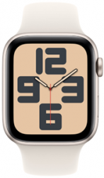 Apple Watch SE GPS 44mm Starlight Aluminium Case with Starlight Sport Band (MXEU3SA/A)