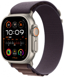 Apple Watch Ultra 2 GPS + Cellular 49mm Titanium Case with Indigo Alpine Loop - Medium (MRET3TH/A)