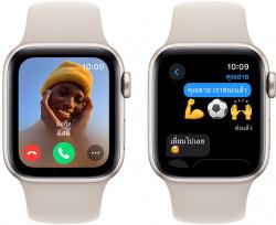 Apple Watch SE GPS 40mm Starlight Aluminium Case with Starlight Sport Band (MR9U3SA/A)