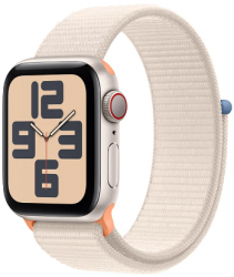 Apple Watch SE GPS + Cellular 40mm Starlight Aluminium Case with Starlight Sport Loop (MRG43SA/A)