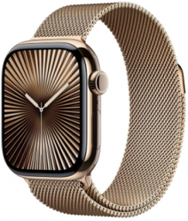 Apple Watch Series 10 GPS + Cellular 42mm Gold Titanium Case with Gold Milanese Loop (MX083SA/A)