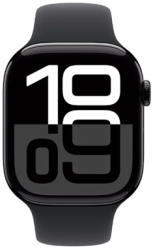 Apple Watch Series 10 GPS 46mm Jet Black Aluminium Case with Black Sport Band (MWWQ3SA/A)