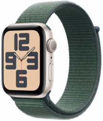 Apple Watch SE GPS 44mm Starlight Aluminium Case with Lake Green Sport Loop (MXEW3SA/A)