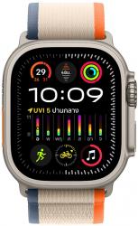 Apple Watch Ultra 2 GPS + Cellular 49mm Titanium Case with Orange Beige Trail Loop - M/L (MRF23TH/A)
