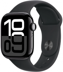 Apple Watch Series 10 GPS 42mm Jet Black Aluminium Case with Black Sport Band (MWWE3SA/A)