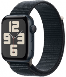 Apple Watch SE GPS 44mm Midnight Aluminium Case with Midnight Sport Loop (MREA3SA/A)