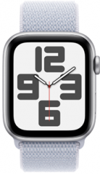 Apple Watch SE GPS 44mm Silver Aluminium Case with Blue Cloud Sport Loop (MXET3SA/A)