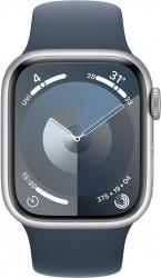 Apple Watch Series 9 GPS + Cellular 41mm Silver Aluminium Case with Storm Blue (MRHV3SA/A)