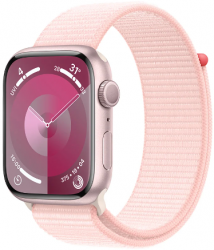Apple Watch Series 9 GPS + Cellular 45mm Pink Aluminium Case with Light Pink Sport Loop (MRMM3SA/A)