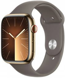 Apple Watch Series 9 GPS + Cellular 45mm Gold Stainless Steel Case with Clay Sport Band (MRMT3SA/A)