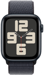Apple Watch SE GPS 44mm Midnight Aluminium Case with Ink Sport Loop (MXEP3SA/A)