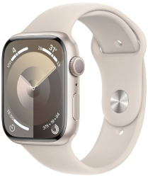 Apple Watch Series 9 GPS 45mm Starlight Aluminium Case with Starlight Sport Band (MR973SA/A)
