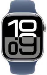 Apple Watch Series 10 GPS + Cellular 42mm Silver Aluminium Case with Denim Sport Band (MWX33SA/A)