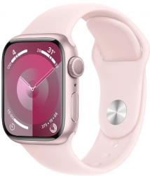 Apple Watch Series 9 GPS + Cellular 41mm Pink Aluminium Case with Light Pink Sport Band (MRJ03SA/A)