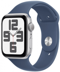 Apple Watch SE GPS 44mm Silver Aluminium Case with Denim Sport Band (MXER3SA/A)
