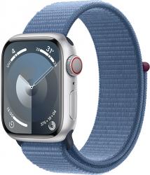 Apple Watch Series 9 GPS + Cellular 45mm Silver Aluminium Case with Winter Blue (MRMJ3SA/A)