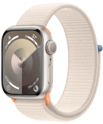 Apple Watch Series 9 GPS 45mm Starlight Aluminium Case with Starlight Sport Loop (MR983SA/A)