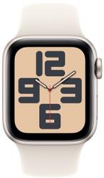 Apple Watch SE GPS + Cellular 40mm Starlight Aluminium Case with Starlight Sport Band (MXGK3SA/A)