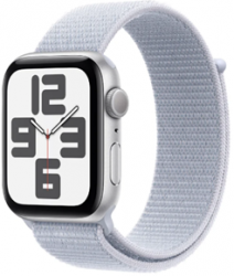 Apple Watch SE GPS 44mm Silver Aluminium Case with Blue Cloud Sport Loop (MXET3SA/A)