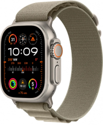 Apple Watch Ultra 2 GPS + Cellular 49mm Titanium Case with Olive Alpine Loop - Medium (MREY3TH/A)