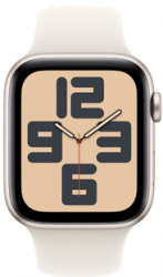 Apple Watch SE GPS 44mm Starlight Aluminium Case with Starlight Sport Band (MXEV3SA/A)