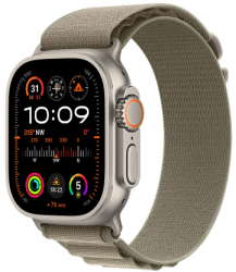 Apple Watch Ultra 2 GPS + Cellular 49mm Titanium Case with Olive Alpine Loop - Small (MREX3TH/A)