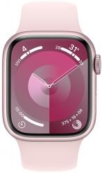 Apple Watch Series 9 GPS + Cellular 41mm Pink Aluminium Case with Light Pink Sport Band (MRJ03SA/A)
