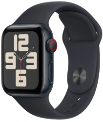 Apple Watch SE GPS + Cellular 40mm Midnight Aluminium Case with Midnight Sport Loop (MRGE3SA/A)