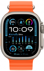 Apple Watch Ultra 2 GPS + Cellular 49mm Titanium Case with Orange Ocean Band (MREH3TH/A)