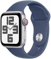Apple Watch SE GPS + Cellular 40mm Silver Aluminium Case with Denim Sport Band (MXGG3SA/A)
