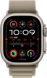 Apple Watch Ultra 2 GPS + Cellular 49mm Titanium Case with Olive Alpine Loop - Large (MRF03TH/A)