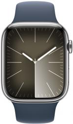 Apple Watch Series 9 GPS + Cellular 41mm Silver Stainless Steel Case with Storm Blue (MRJ33SA/A)