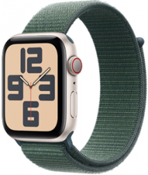 Apple Watch SE GPS + Cellular 44mm Starlight Aluminium Case with Lake Green Sport Loop (MXGV3SA/A)