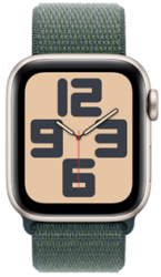 Apple Watch SE GPS + Cellular 40mm Starlight Aluminium Case with Lake Green Sport Loop (MXGH3SA/A)
