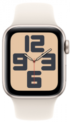 Apple Watch SE GPS 40mm Starlight Aluminium Case with Starlight Sport Band (MXEF3SA/A)
