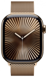 Apple Watch Series 10 GPS + Cellular 42mm Gold Titanium Case with Gold Milanese Loop (MX083SA/A)