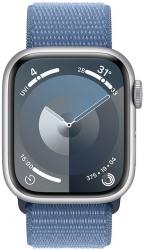 Apple Watch Series 9 GPS + Cellular 45mm Silver Aluminium Case with Winter Blue (MRMJ3SA/A)