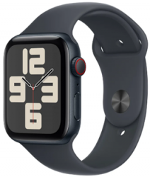 Apple Watch SE GPS + Cellular 44mm Midnight Aluminium Case with Midnight Sport Band (MXGL3SA/A)