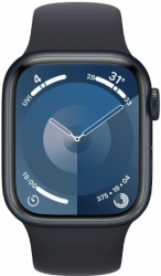 Apple Watch Series 9 GPS 41mm Midnight Aluminium Case with Midnight Sport Band (MR8W3SA/A)