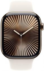 Apple Watch Series 10 GPS + Cellular 46mm Gold Titanium Case with Starlight Sport Band (MWYY3SA/A)
