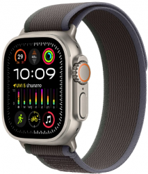 Apple Watch Ultra 2 GPS + Cellular 49mm Titanium Case with Blue Black Trail Loop - M/L (MRF63TH/A)