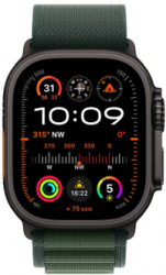 Apple Watch Ultra 2 GPS + Cellular 49mm Black Titanium Case with Dark Green Alpine Large (MX4T3TH/A)