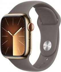 Apple Watch Series 9 GPS + Cellular 41mm Gold Stainless Steel Case with Clay Sport Band (MRJ63SA/A)