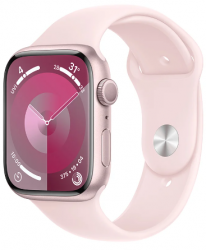 Apple Watch Series 9 GPS 45mm Pink Aluminium Case with Light Pink Sport Band (MR9G3SA/A)